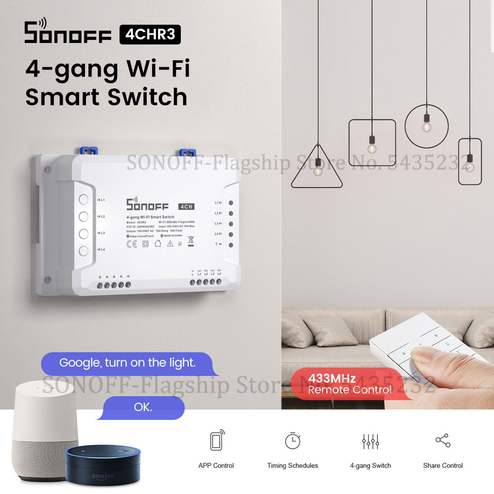 Home Automation Technology - Itead SONOFF 4CH R3 Wifi Remote